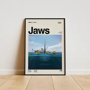 Jaws Art Poster, Contemporary Wall Decor, Modern Home Aesthetic, Interior Decoration Print