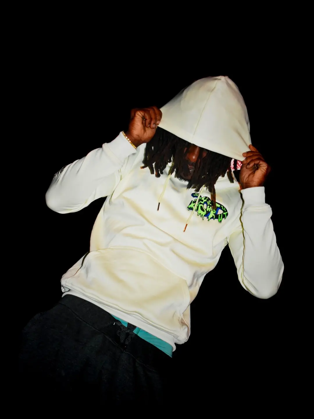 tan hoodie with pink satin