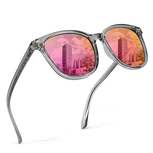 transparent grey / pink mirror lens 