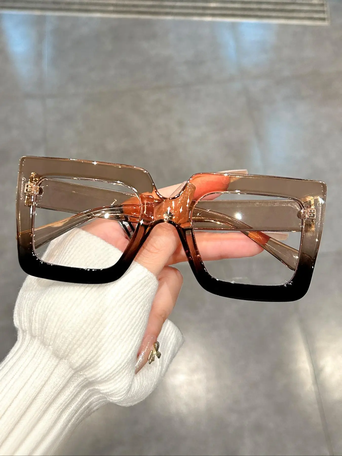 Simple Anti-blue Light Square Frame Eyeglasses for Women & Men, 1 Pair Fashion Eyeglasses for Work, Daily Clothing Decor, Perfect for Student Daily Us