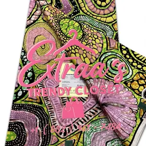 Extraa's Trendy Closet Grand Super Wax Maji ya Pili Authentic African Fabrics 6 Yards Premium Texture Long Lasting Colors Vlisco Quality