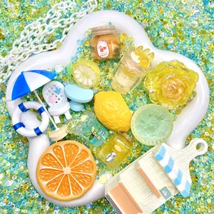 Beach Lemonade - Live Mix- Mixed Craft Embellishment Pack for Journals & DIY Crafts – Metal, Resin, Rhinestones & Artificial Flowers Assortment for Scrapbooking, Resin Art & Decoration