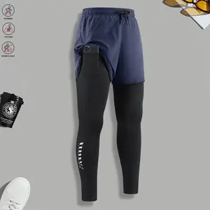 Men’s solid-color stretch breathable compression sports pants with a drawstring; stylish professional fitness pants that wick sweat and dry quickly. Suitable for gyms, workouts/training, outdoor activities, and casual wear.