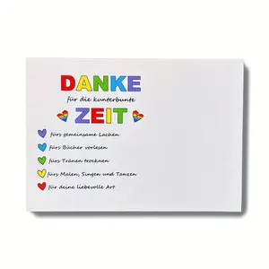 10 German Kindergarten Graduation Thank You Cards, Rainbow Heart Design, Teacher Appreciation Gift, Party Decoration, Memorial Card