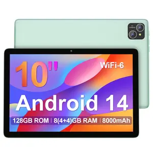 Android 14 Tablet, 10 Inch Tablets, Octa core, 8GB (4GB+4GB Expansion) ,128GB ROM 1TB Expansion, 1280*800 IPS HD Touch Display, Dual Camera, 8000Mah Battery, 5G Wifi 6, Tablet, Pad