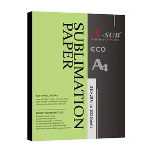 A-SUB A4 Size (8.3x11.7 Inch) ECO Sublimation Paper 100 sheets