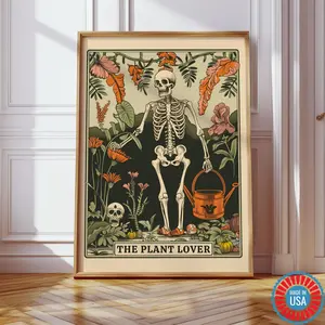 The Plant Lover Tarot Card Poster, Plant Mom Tarot, Houseplant Art, Potted Plant Wall Art, Botanical Tarot Decor, Plant Lover Gift Idea