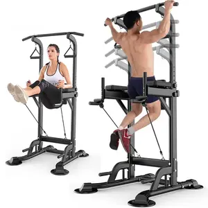 Power Tower Pull Up Dip Station Assistive Trainer Multi-Function Home Gym Strength Training Fitness Equipment 440LBS Capacity