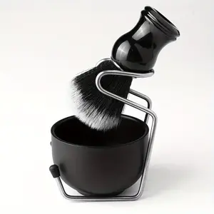A Set Of Shaving Brush And Shaving Bowl For Men, 3-in-1 Shaving Brush Set, Stainless Steel Shaving Bowl And Stand, Shaving Brush, Men's Shaving Set