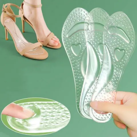 Transparent Clear Silicone Insoles, Sole Inserts, Anti-slip High Heel Insoles, Non Slip Shoe Pads, Comfy Insole, Soft Comfortable Shoes Insoles for Women, Shoes Accessories for High Heels, Sandals and Other Footwear, Footwear Compatibility
