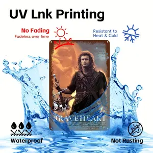 Vintage "Braveheart" Metal Wall Art - William Tell Design, Waterproof & Dustproof  Decor - Perfect for Home, Bar, Cafe - Ideal Gift for Anniversaries, Birthdays, Christmas, Housewarming, Vintage Metal Wall Art