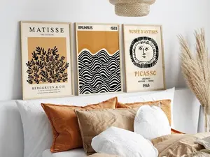 Exhibition Poster Set of 3, Matisse Print Set, Bauhaus Print, Picasso Print, Matisse Wall Art, Gallery Wall Set, 3 Piece Wall Art Print | Original Authentic Poster