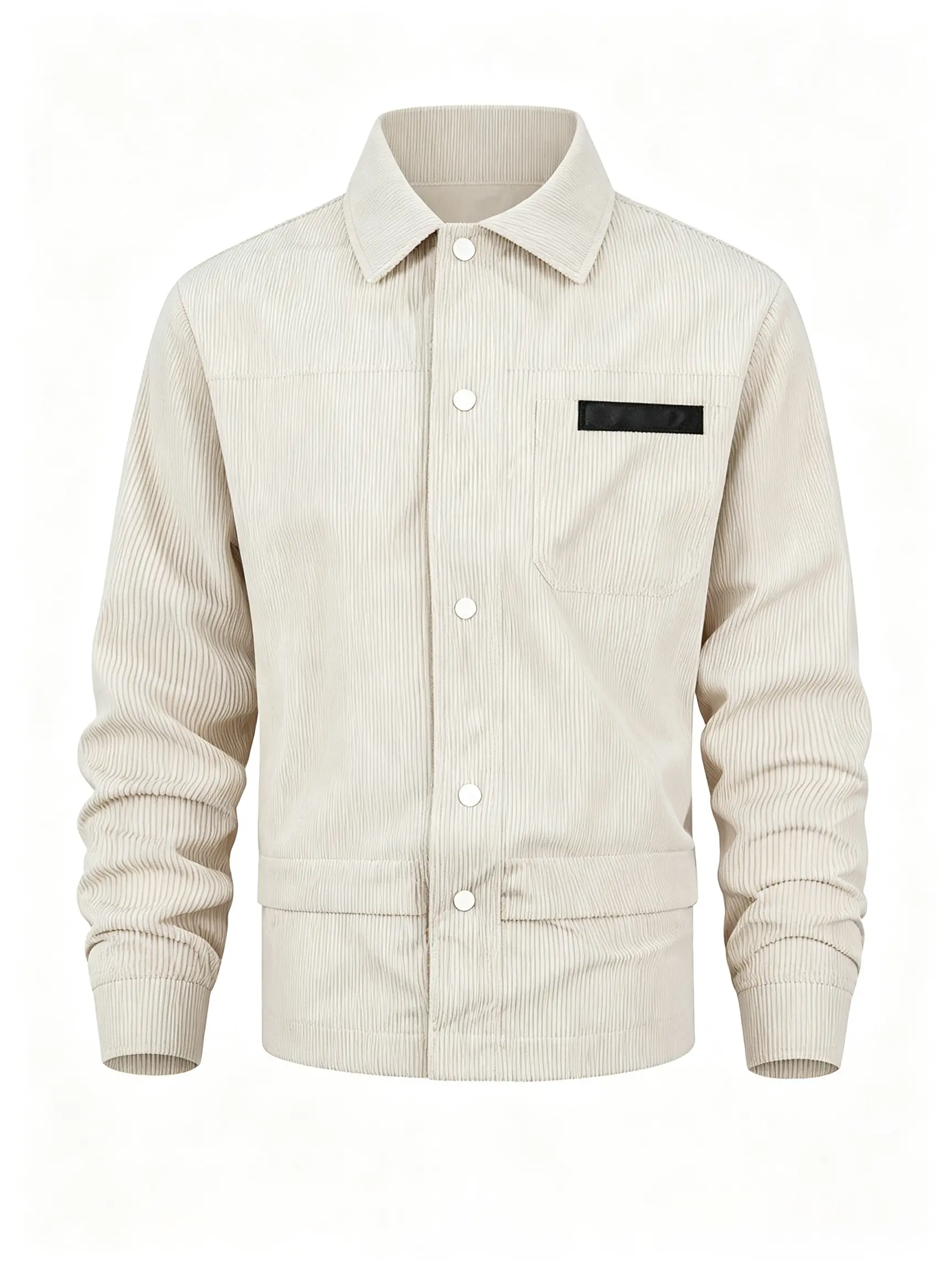 New men’s long-sleeve corduroy shirt jacket for spring/autumn—casual, comfortable, versatile top