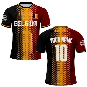 2025 Custom Belgium Soccer Jersey - Personalized Name & Number Men Women Uniform Shirt for Fans & Players Belgium National Soccer Jersey