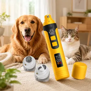 Pet Nail Grinder With Digital Display for Dogs & Cats | Rechargeable Lithium Battery, Low Noise Electric Nail Trimmer, 5-Speed Safe Grooming Tool for Small Medium Large Pets