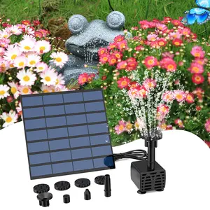Solar Fountain Pump, Solar Fountain Pump with Various Types of Nozzles, Solar Drinking Water Fountain Pump for Bird Bath