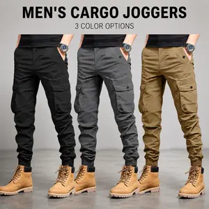 Men's Cargo Pants with Multi-Pockets & Tapered Cuffs – Durable Non-Stretch Tactical Trousers for Outdoor, Work & Casual Wear