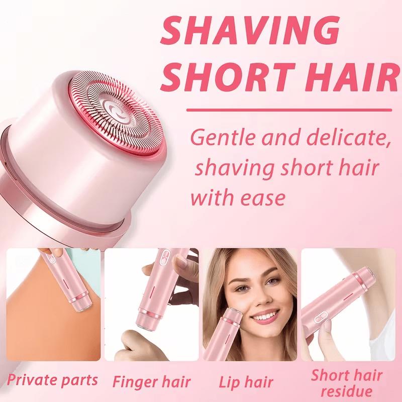 Women's 2-in-1 Electric Bikini Trimmer & Body Shaver - Dual Head Hair Removal Tool, Waterproof Rechargeable Wet & Dry Razor for Body and Facial Hair, Double-Ended Trimmer Shaver, Personal Grooming Essential