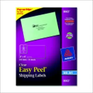 Avery 1054880 Rectangle Easy Peel Paper Inkjet Mailing Label, Clear, 2 x 4 In. - Pack - 250