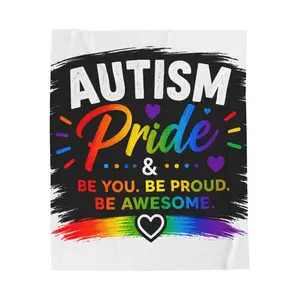 Autism Pride Blanket | Be You Be Proud Be Awesome Throw Blanket | Neurodiversity Gift | Autism Awareness Decor