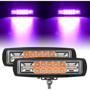 Nilight 6 Inch Purple LED Light Pods 2 PCS 60W Flood Spot Combo Beam Off Road Driving Decoration Neon Hunting Lighting for 12V 24V ATV UTV Pickup Truck Tractor
