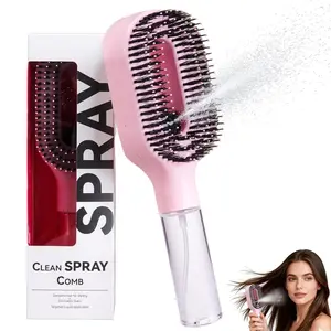 Hair Brush with Water Spray Mister - 2-in-1 Detangling Brush with Built-in Fine Mist, Portable Wet & Dry Styling Tool for Smooth, Frizz-Free Hair - Quick Refresh for Women & Girls On-The-Go