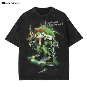 Vintage Scourge the Hedgehog x Green Soda Wash Tee, Shadow The Hedgehog x Energy Soda Graphic Tees, Sonic T-Shirt, Unisex Anime Shirt, PKM Gift, Gym Workout Shirt, Menswear Womenswear Streetwear Top Fit Oversize