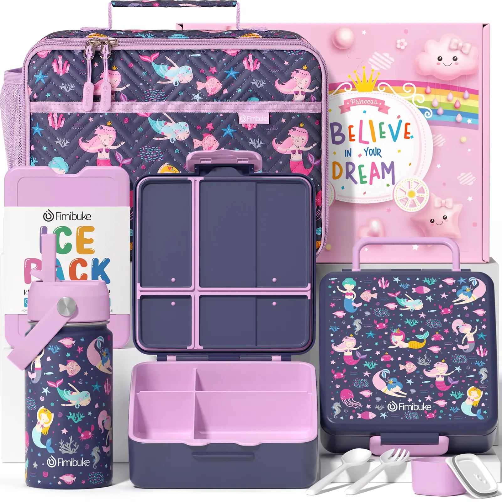 C3. Mermaid Bento Lunch Thermos Set