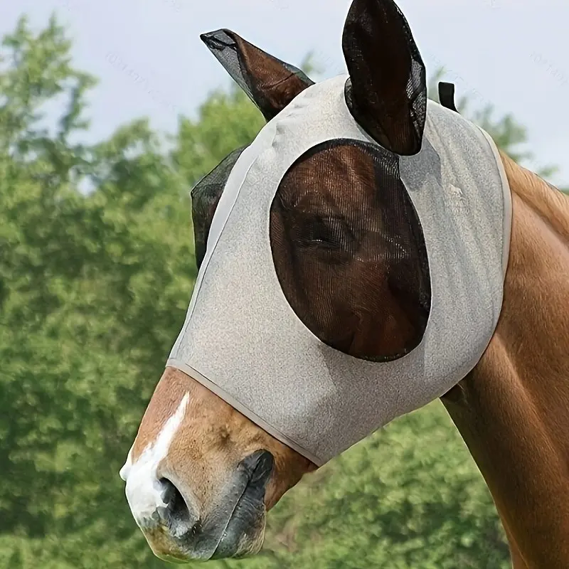 Breathable Horse Fly Mask, 1 Count Adjustable Comfortable Mesh Horse Fly Mask, Horse Accessories for Outdoor Riding, Protective Gear