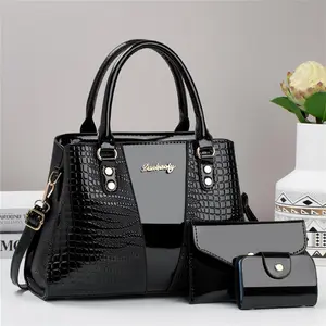 Crocodile Embossed Handbag & Wallet Set for Women Elegant Fashion Shoulder Bag Coin Purse Casual Trendy Versatile High-quality Daily Commuting Bag Set