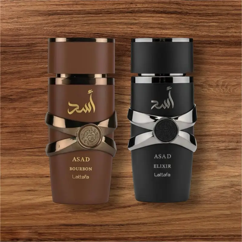 Lattafa Asad Elixir + Asad Bourbon EDP 100ml Spray Multi-Pack