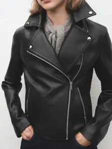 MANGO Women's Faux-leather biker jacket