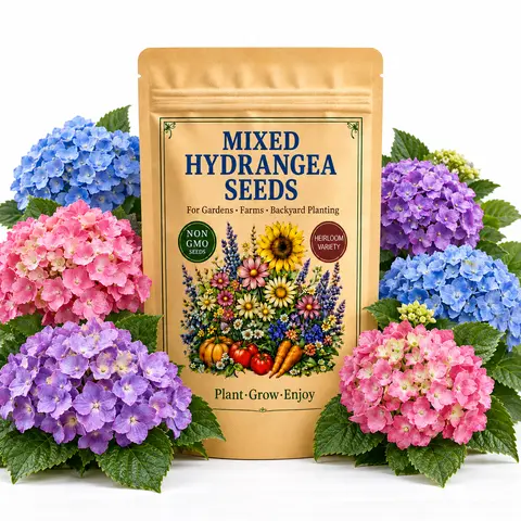 30 Mixed Hydrangea Seeds for Planting, Blue Pink Purple Garden Flowers