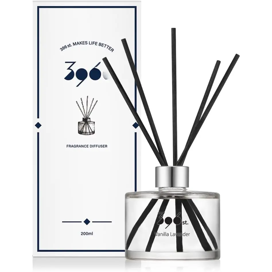 Vanilla Garden Lavender Aroma Reed Diffuser Set - Glass Bottle Scented Oil Fragrance for Home & Bathroom Decor, Home Fragrance Supplies