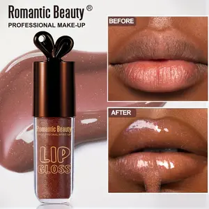 Bunny Chocolate Shimmer Lip Oil, Moisturizing Glossy Lip Gloss, Long Lasting Hydrating Lip Glaze for Women