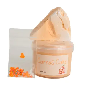 Carrot Cake DIY Kit - Scented Clay Piece & Fimos for 8oz Slime - Perfect for Easter - Thick Glossy Texture