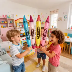 2pcs Inflatable PVC Toys Giant Crayon Pencil Party Decorations, Water Photo Props, Fun Pool Accessories for Kids Birthdays