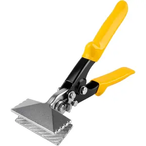 3inch Sheet Metal Manual Sealing Machine, TPR Handle Straight Pliers Pipe Bender, Heavy-Duty Precision Duckbill Pliers for Bending, Sealing, Flattening, Ideal for HVAC Projects, Metalworking, and DIY Repairs