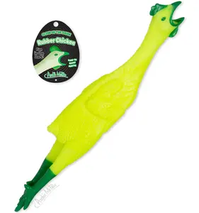 Glow In The Dark 🌟 🐔 Rubber Chicken - Classic Gag Joke Child Dog Toy - Archie McPhee