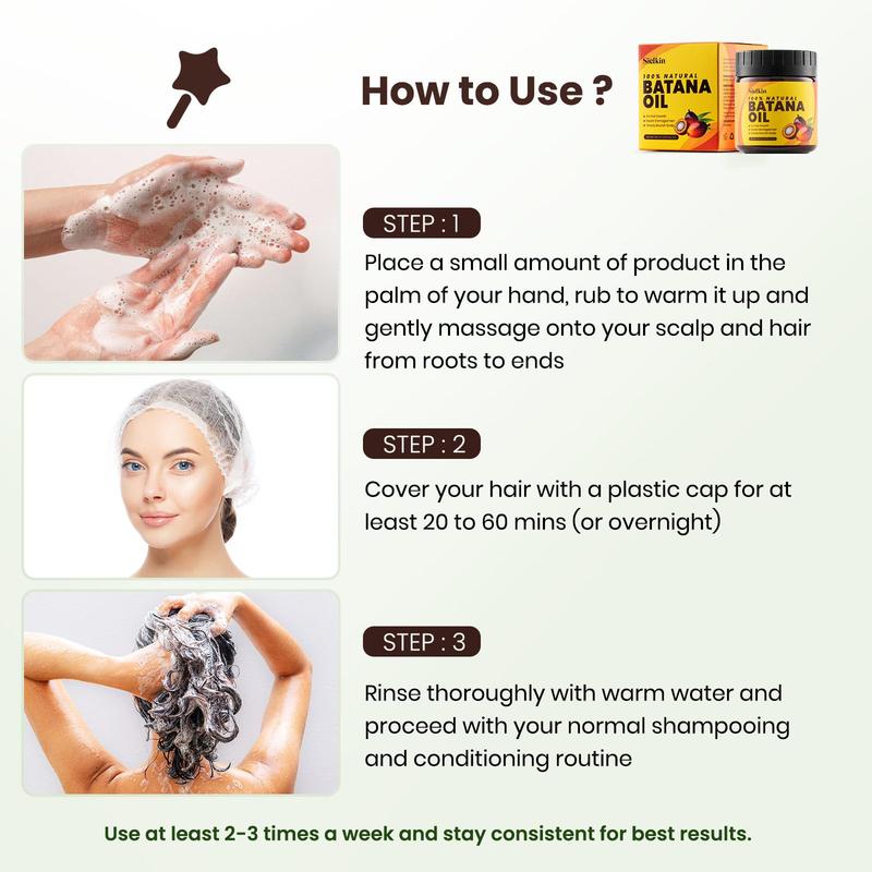 Raw Batana Oil for Hair Growth: 100% Organic, Dr. Sebi Approved | Prevents Hair Loss, Eliminates Split Ends | Scalp & Hair Care for Women & Men