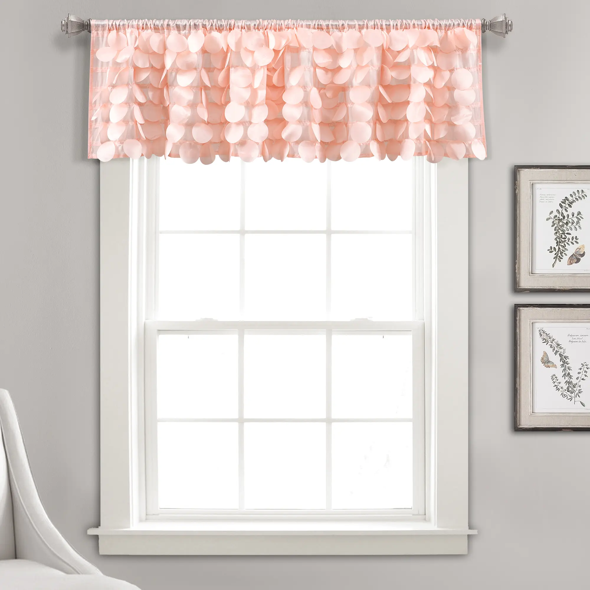 Lush Decor Gigi Valance Curtain Single 50‘’—70"W x 14"L - Valances For Windows - Vintage Kitchen Curtains - Glam Decor - Bathroom Valance Lush Decor Gigi Valance Curtain Single 50‘’—70"W x 14"L - Valances For Windows - Vintage Kitchen Curtains - Glam Decor - Bathroom Valance