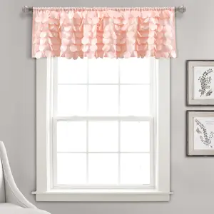 Lush Decor Gigi Valance Curtain Single 50‘’—70"W x 14"L - Valances For Windows - Vintage Kitchen Curtains - Glam Decor - Bathroom Valance