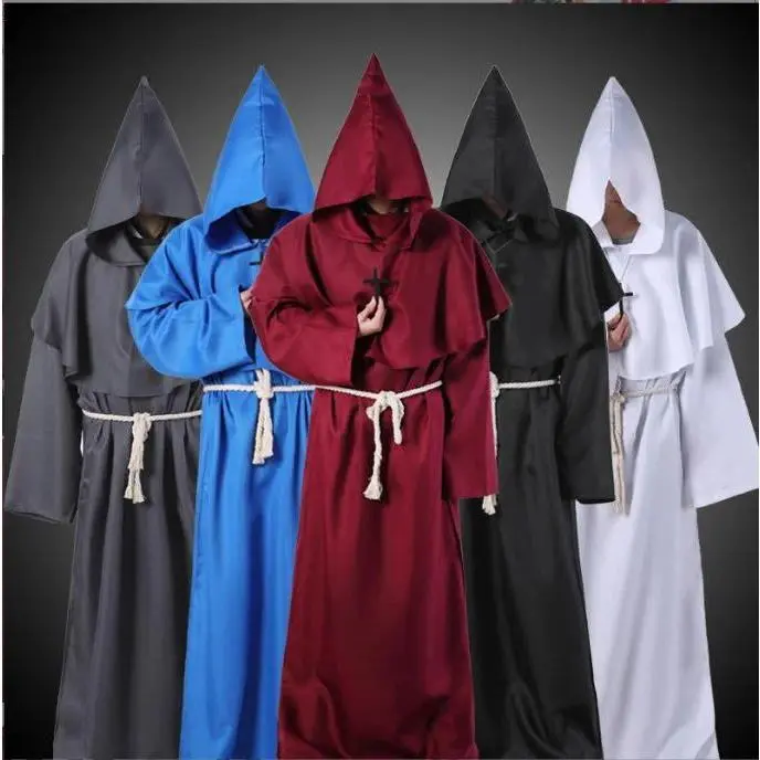 Medieval Monk Robe Cosplay Clothes - Halloween Priest Witch Stage Costume, Ancient Chinese Style Cultural Relics Preservation Outfit