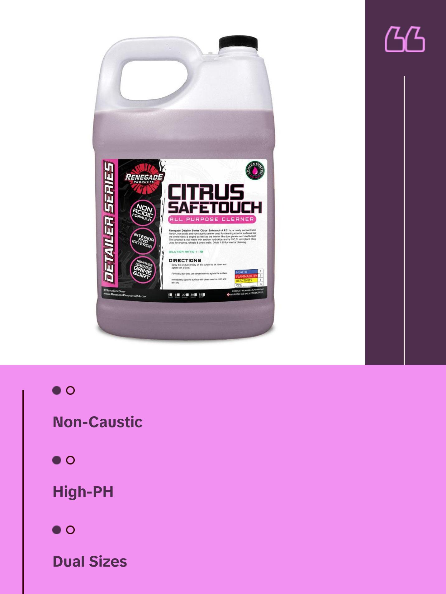 Renegade Products | Citrus Safetouch APC – High-pH All-Purpose Vehicle Cleaner for Interior & Exterior (16oz & 1 Gallon)
