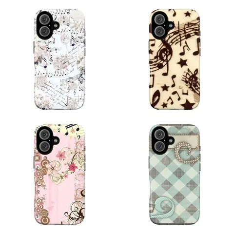 Vintage Music Notes Phone Case|Aesthetic Musical Score & Floral Art Cover  For iPhone 17 Pro Max 16 15 14 13 12 11 for Samsung S21 S22 S23 S24 S25 Phone Case|Tough Phone Case|gift for him for her|Gift for Music Lovers