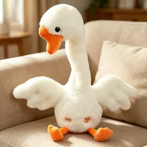 Interactive Musical Plush Toy — Motorized, Elusive "Great White Goose" Plush Doll. It mimics speech and sings songs, making it perfect for interactive games, playful pranks between couples and friends, Valentine's Day, and as an adorable gift for girls.