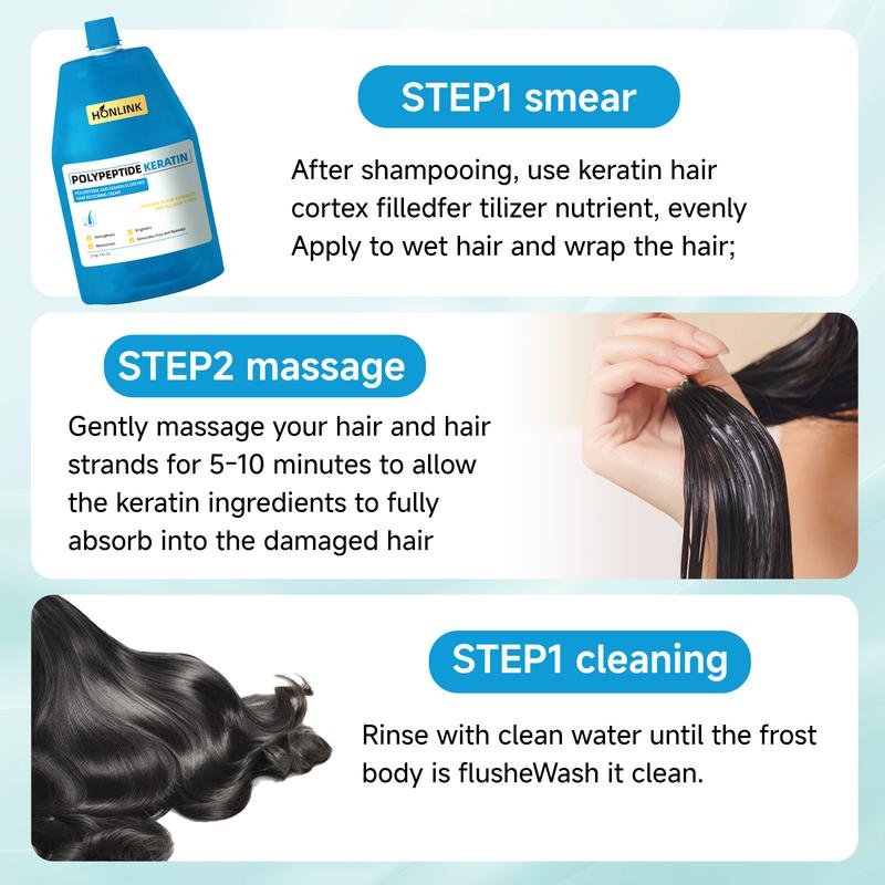 【Buy 1 get 1 free】Honlink Polypeptide Keratin Hair Perfector Repairing Hair Treatment, Concentrated for Dry Damaged Hair, Repairs & Strengthens All Hair