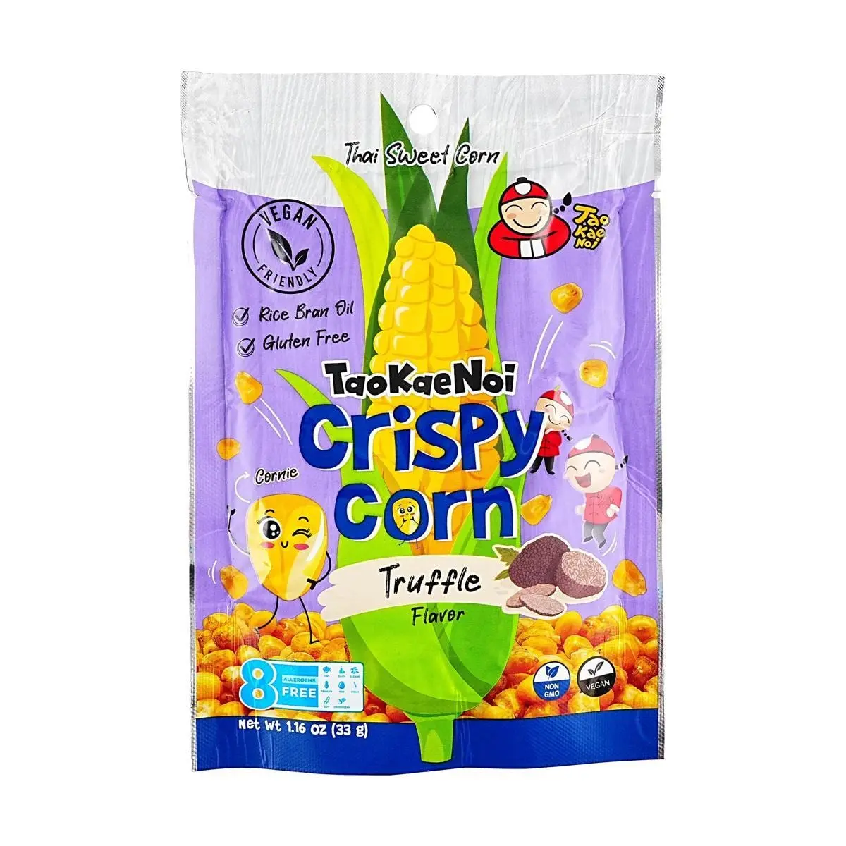 Tao Kae Noi Crispy Corn Snack Black Truffle Flavor 33g - Gluten-Free, Vegan, Non-GMO
