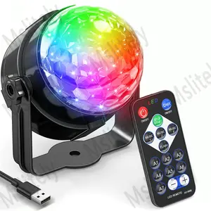 USB Powered Disco Ball Party Light, Sound Activated Strobe Light, RGB Color Changing LED Stage Light with Remote Control, Music Sync LED Stage Light for Party, Home, RGB Lighting, Adjustable RGB Lighting, Adjustable Led Lights