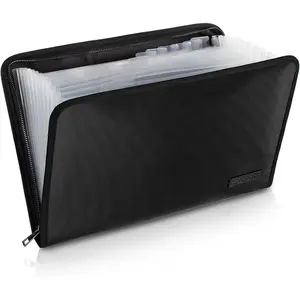 Fireproof File Folder Fireproof Fire and Water Resistant  Document Bag with A4 Size 13 Pockets Zipper Closure Non-Itchy  Coated Portable Filing Organizer Pouch(14.3" x 9.8")